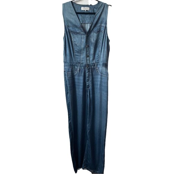 New $388 RAG & BONE Women's Blue Miramar Satin Sleeveless Jumpsuit size 8 - Picture 6 of 9